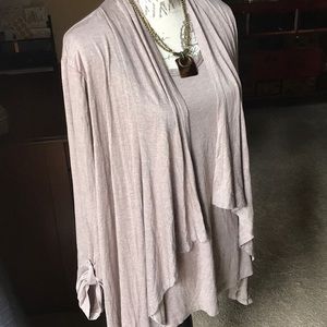 NEW DKNY Long Sleeve Cardigan Style Women’s Top Set w/ Chico’s Necklace, L/XL